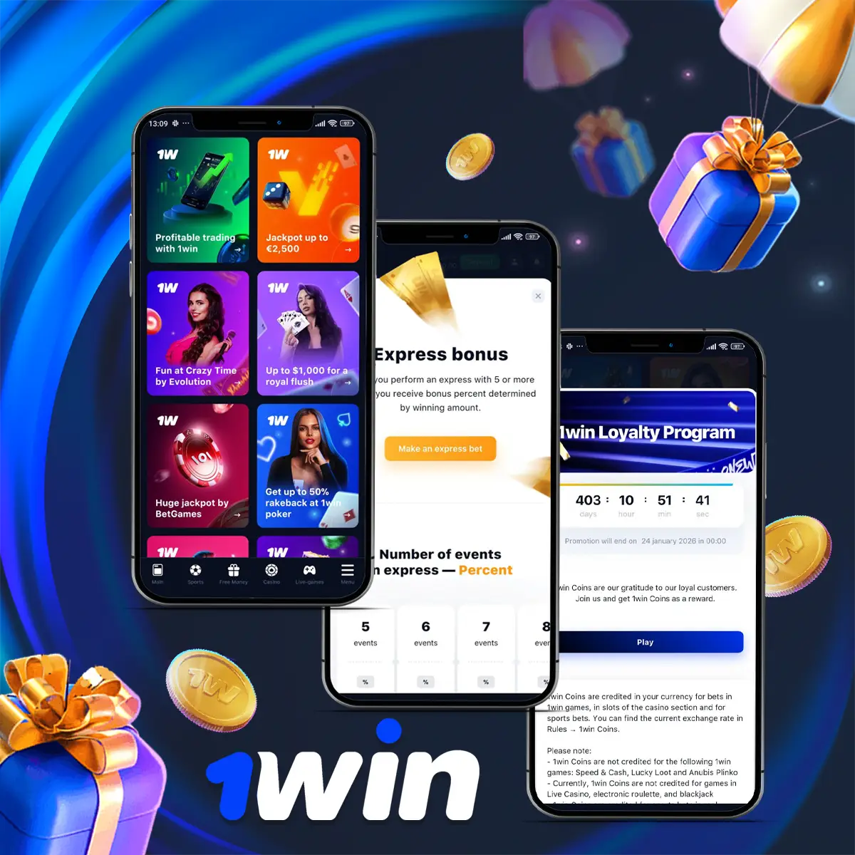 Additional bonuses at 1Win app