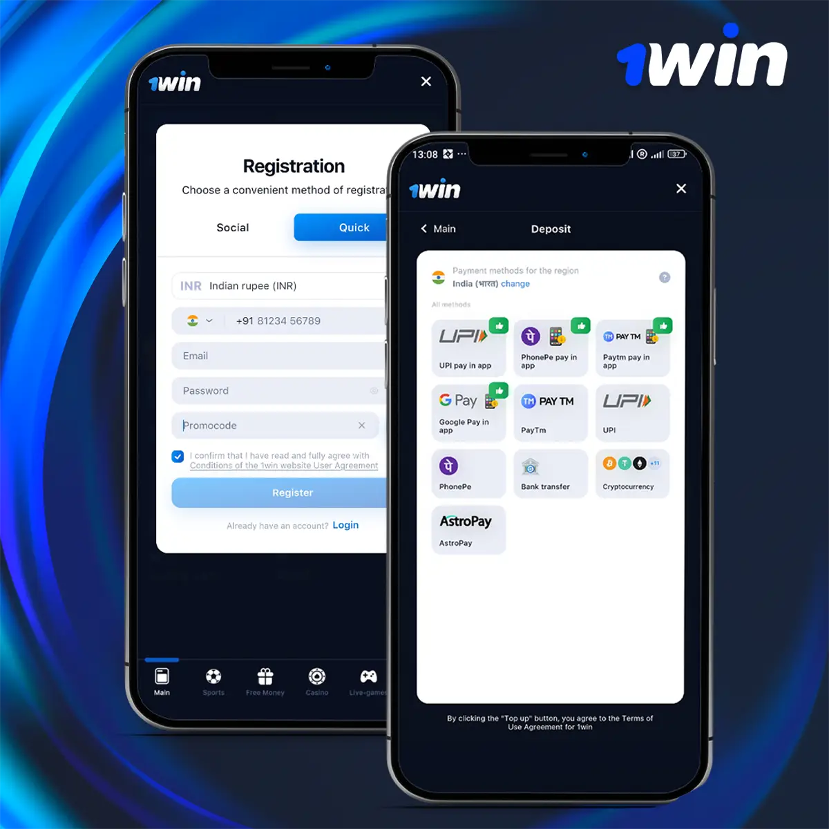 How to activate 1Win app account