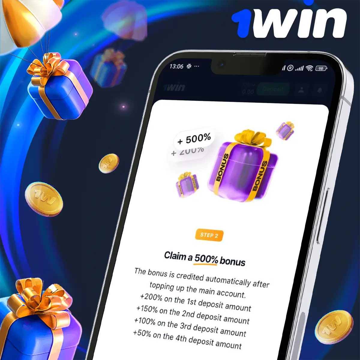 500% welcome bonus 1win details